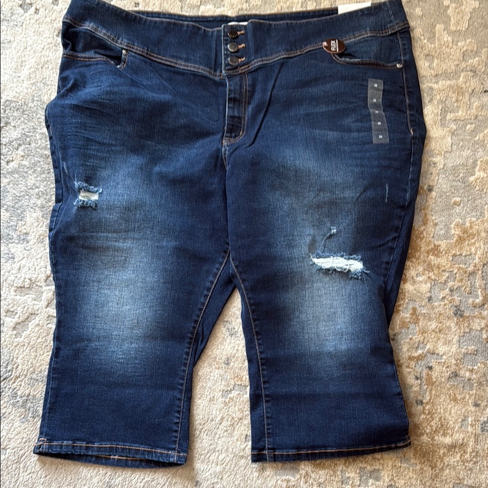 Lane Bryant Blue Denim Capris with Classic Style